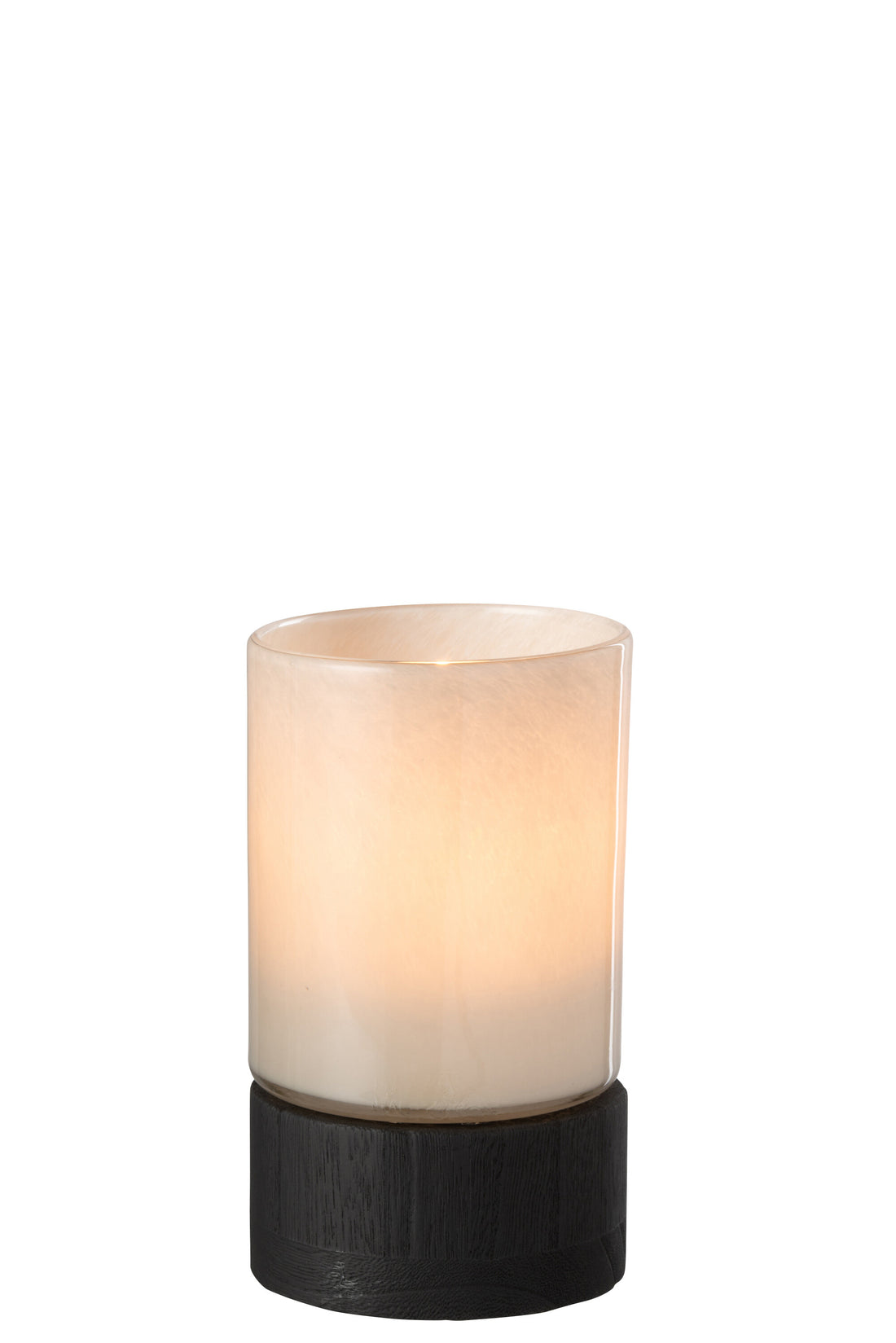 J-Line Windlicht/Vaas Ray Glas/Wilg Wit/Zwart Small