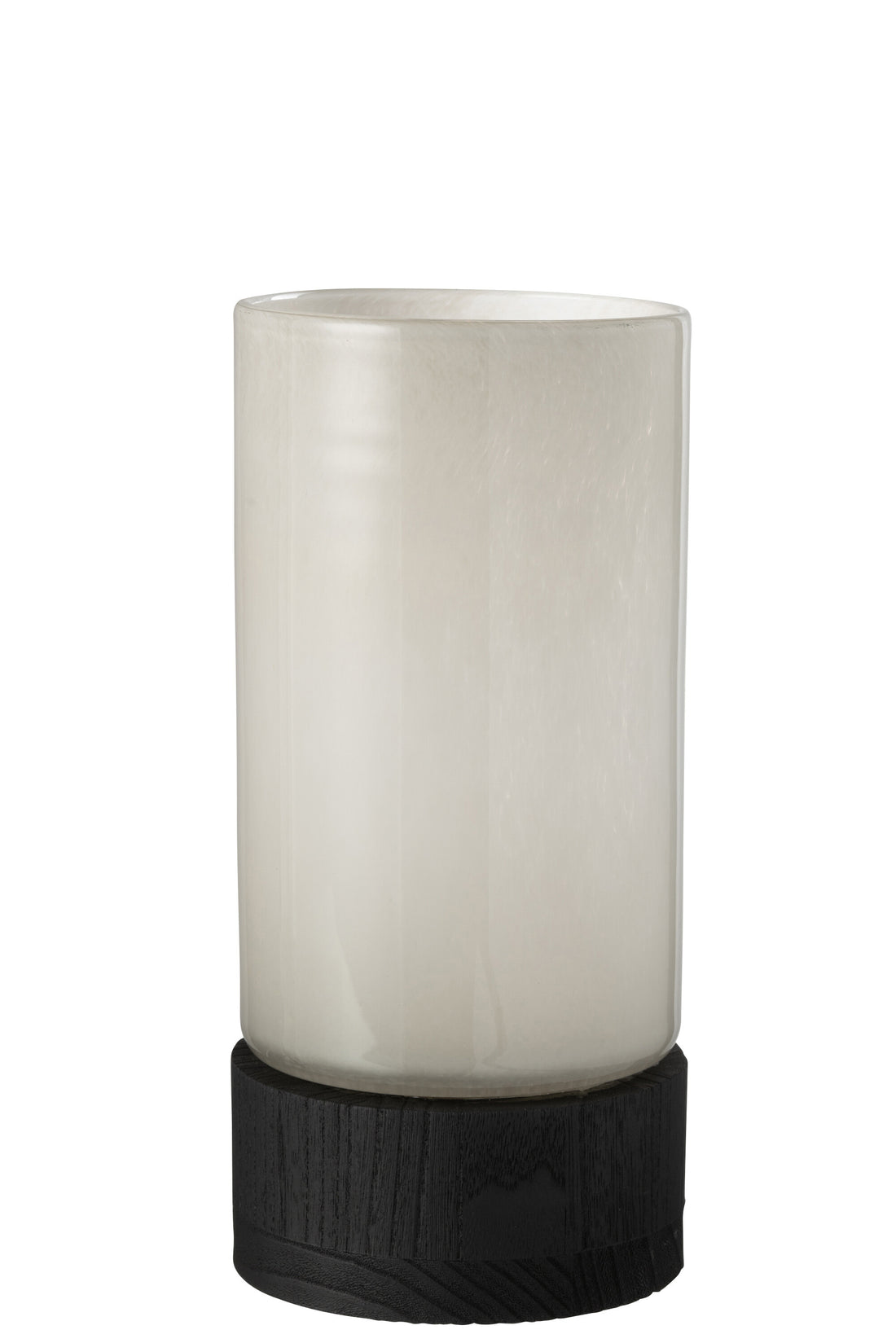 J-Line Windlicht/Vaas Ray Glas/Wilg Wit/Zwart Medium