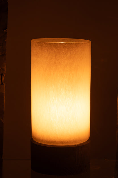 J-Line Windlicht/Vaas Ray Glas/Wilg Wit/Zwart Medium