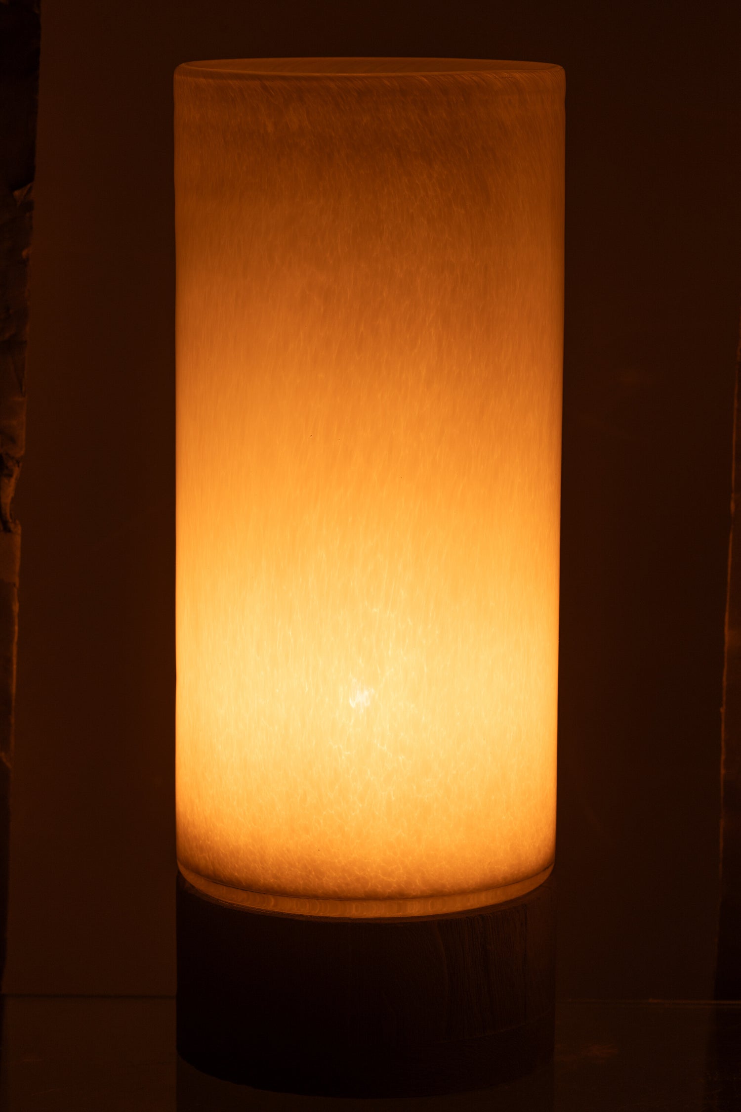 J-Line Windlicht/Vaas Ray Glas/Wilg Wit/Zwart Extra Large