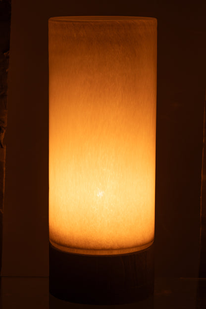 J-Line Windlicht/Vaas Ray Glas/Wilg Wit/Zwart Extra Large