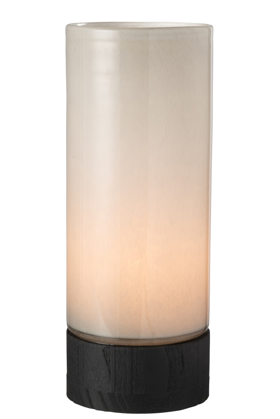 J-Line Windlicht/Vaas Ray Glas/Wilg Wit/Zwart Extra Large