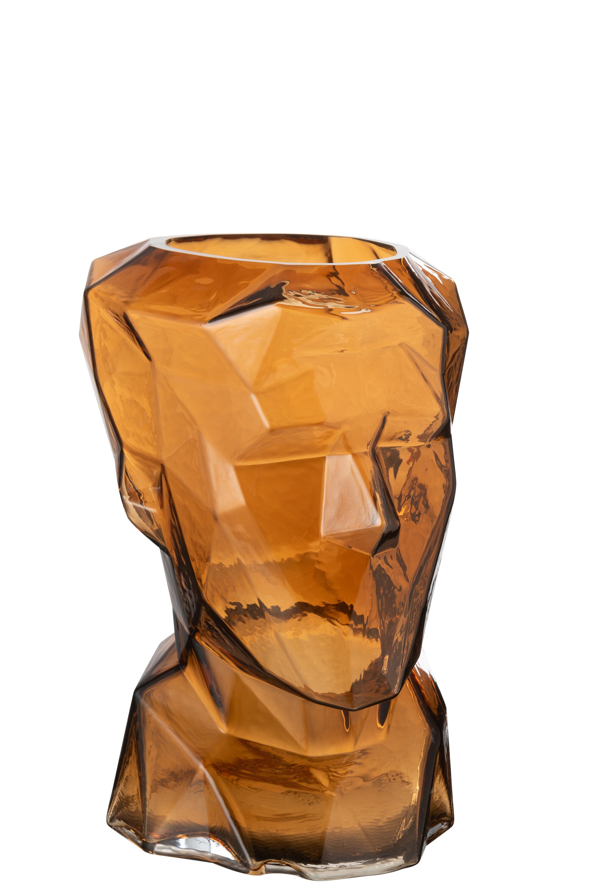 Vaas Gezicht Glas Bruin