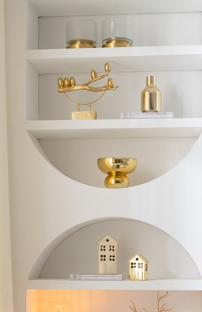 Kaarsenhouder/Vaas Pia Glas/Koper Transparant/Goud Klein Assortiment Van 2