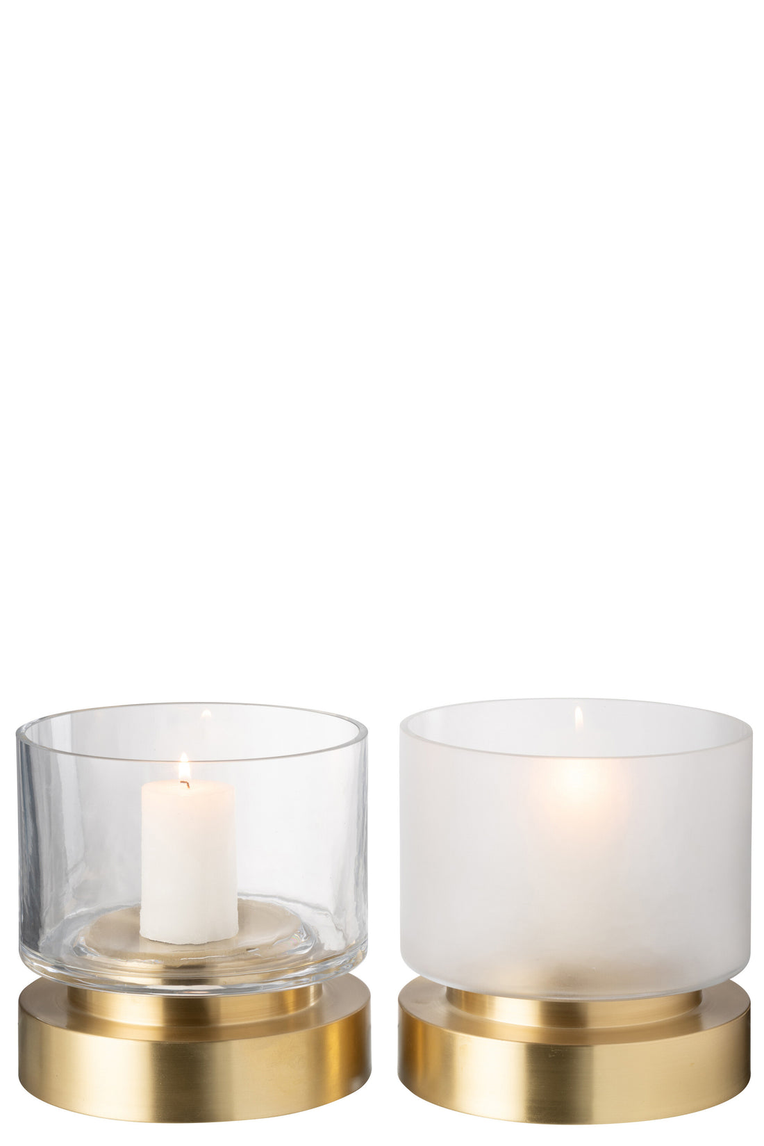 Kaarsenhouder/Vaas Pia Glas/Koper Transparant/Goud Klein Assortiment Van 2