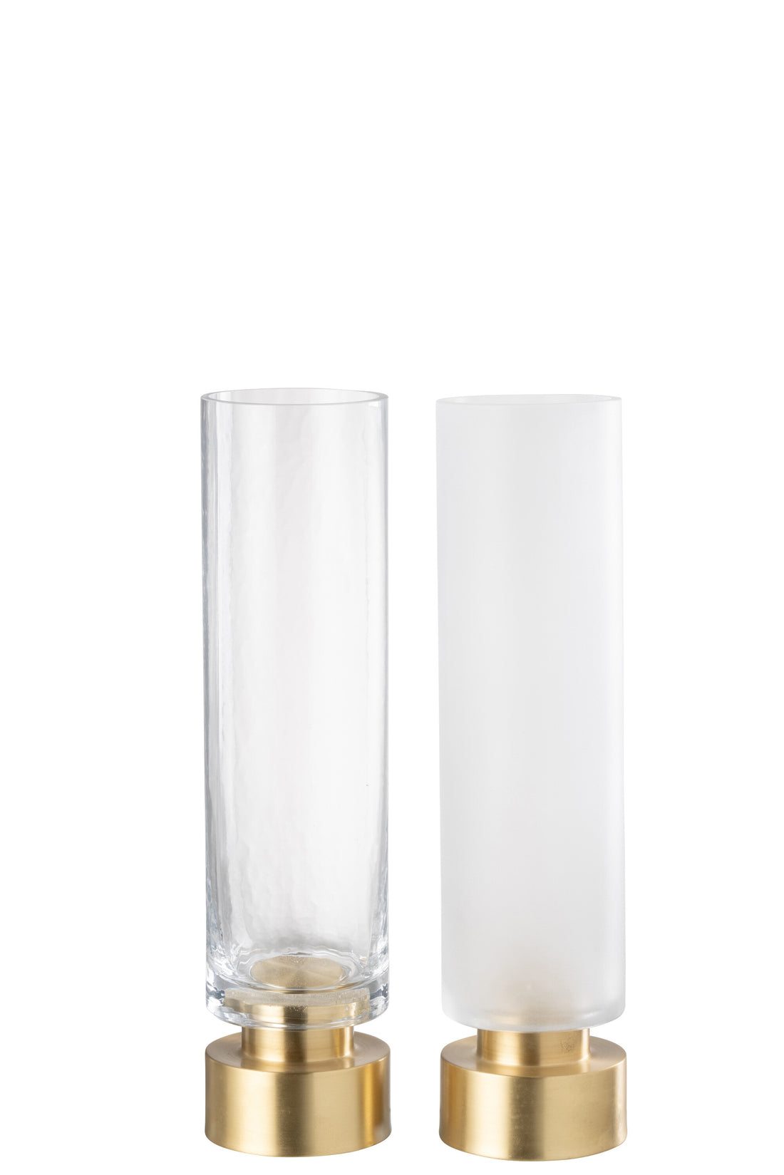 Kaarsenhouder/Vaas Pia Glas/Koper Transparant/Goud Groot Assortiment Van 2