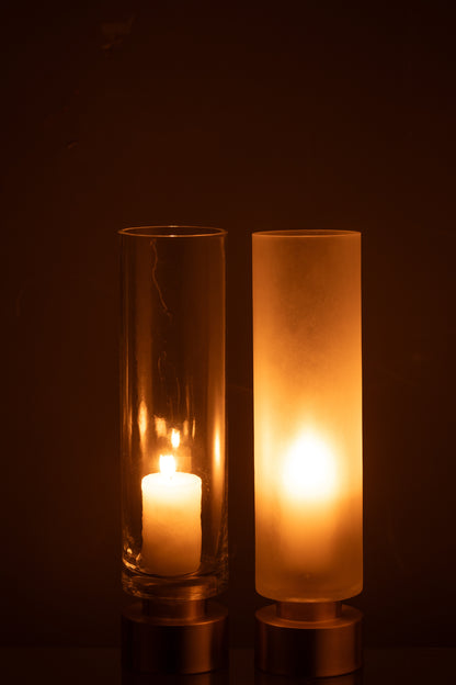 Kaarsenhouder/Vaas Pia Glas/Koper Transparant/Goud Groot Assortiment Van 2