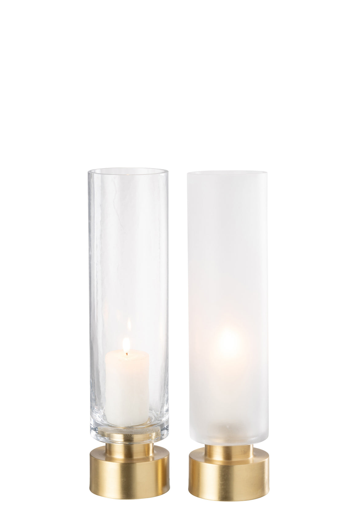 Kaarsenhouder/Vaas Pia Glas/Koper Transparant/Goud Groot Assortiment Van 2