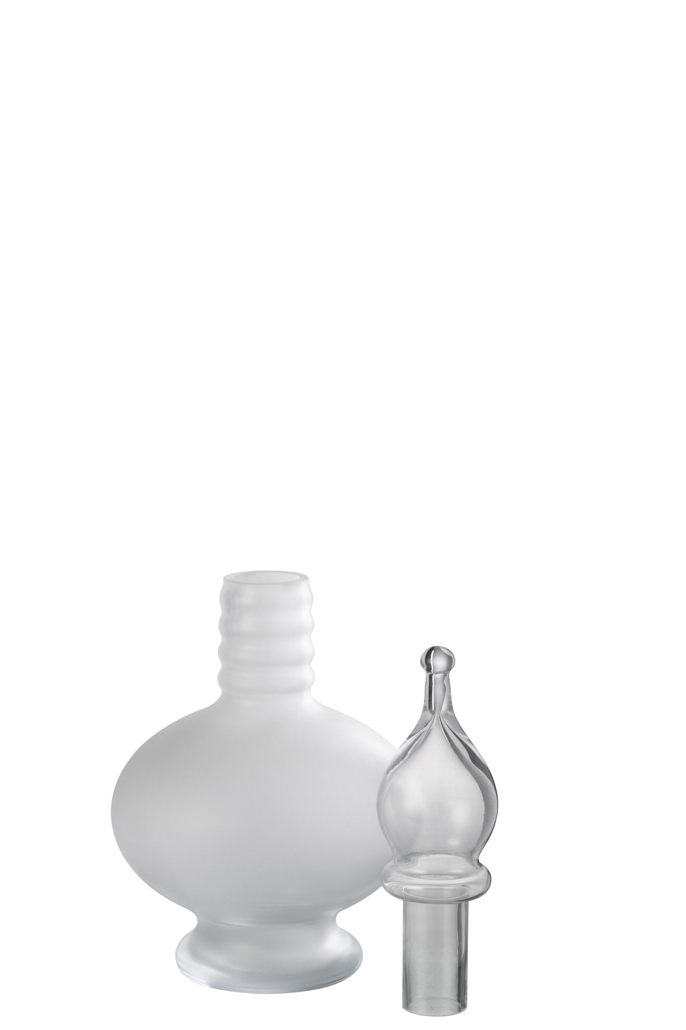 Vaas + Dop Fles Deco Joey Glas Transparant Klein