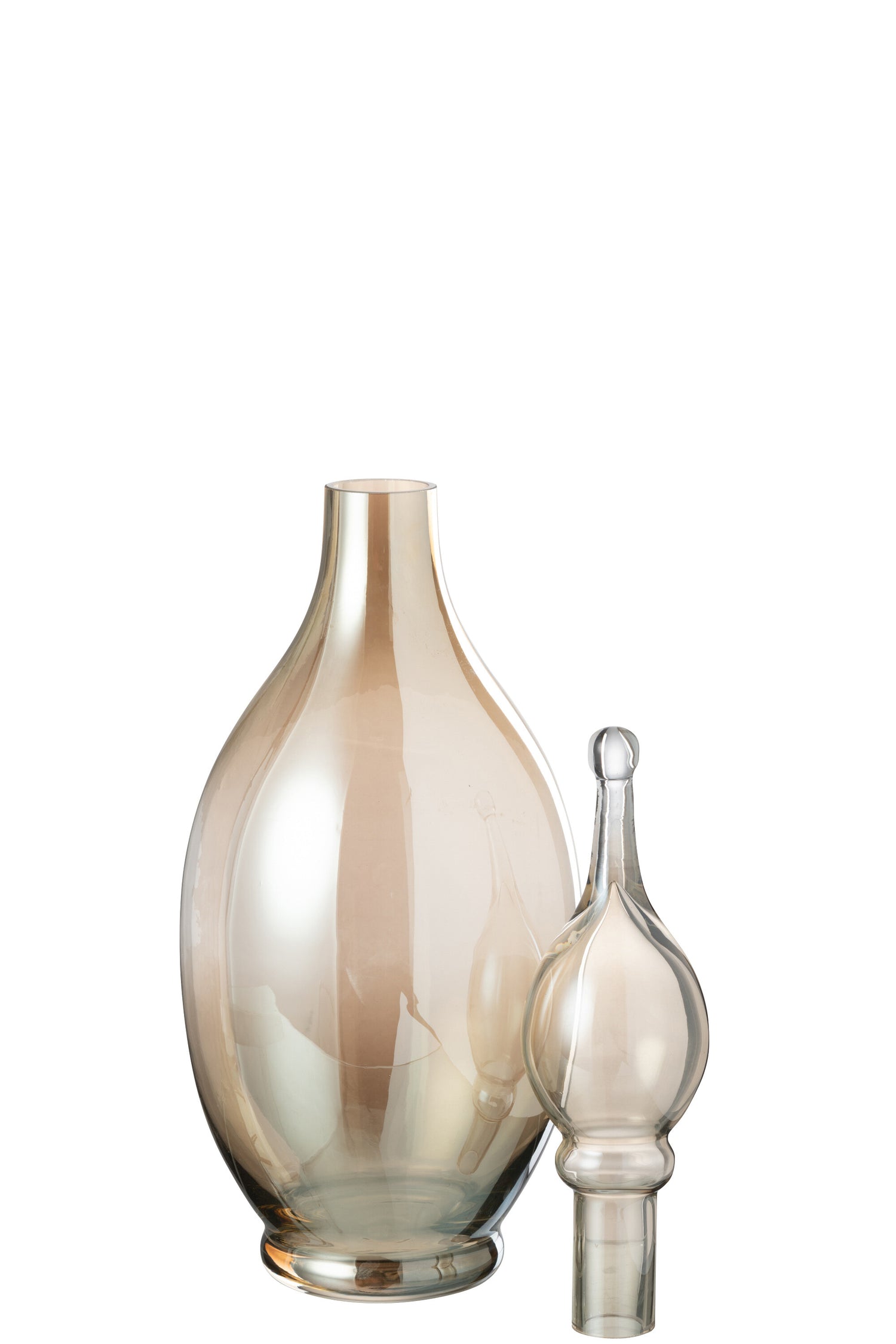 Vaas+Dop Fles Deco Jo Glas Beige Groot