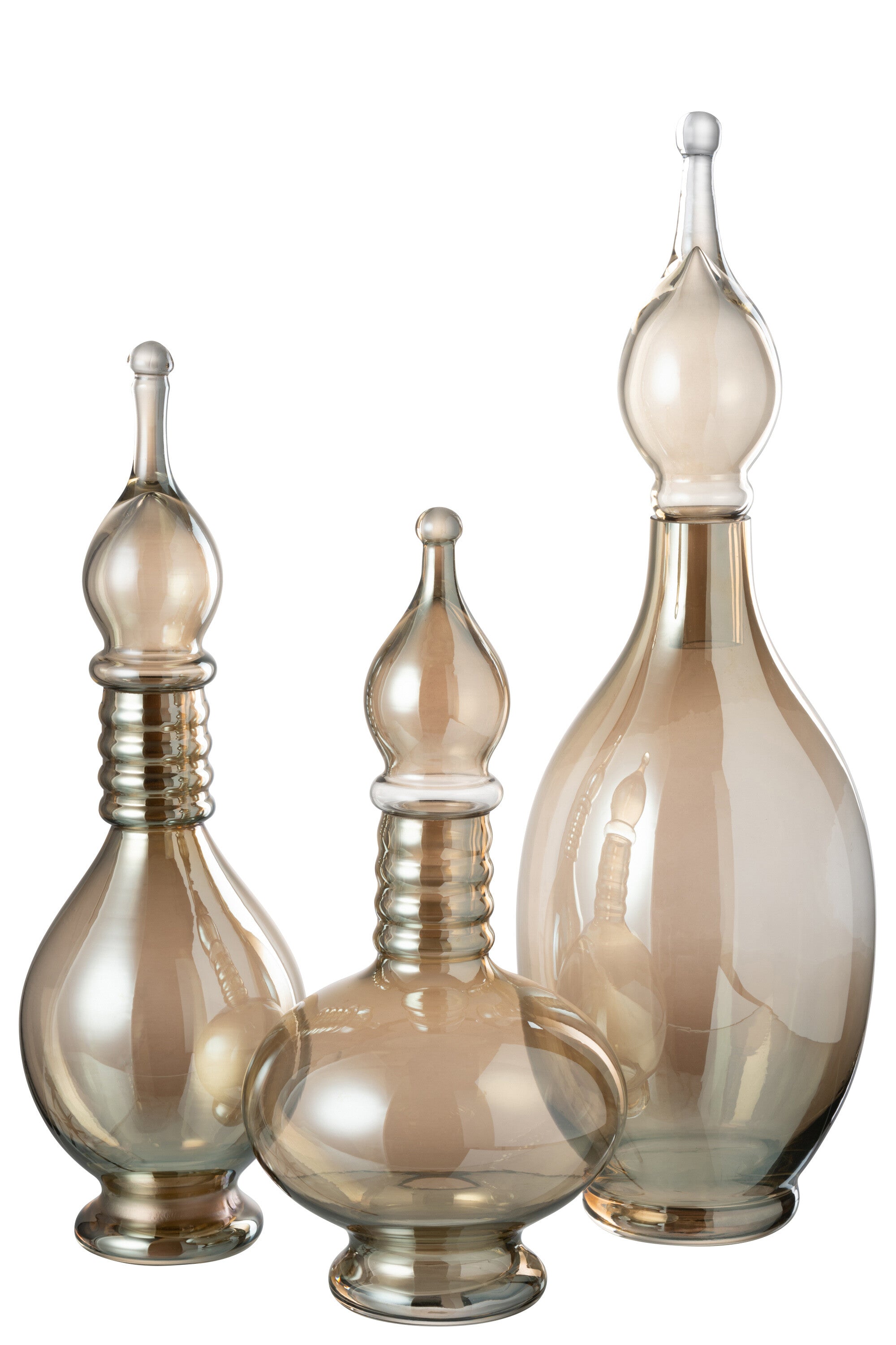 Vaas+Dop Fles Deco Jo Glas Beige Groot