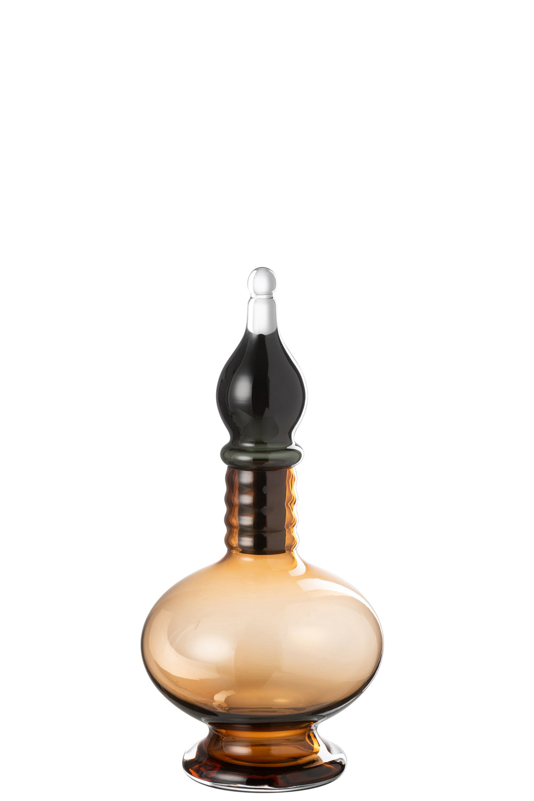 J-Line Vaas+Stop Flesje Deco Joey Glas Bruin Small