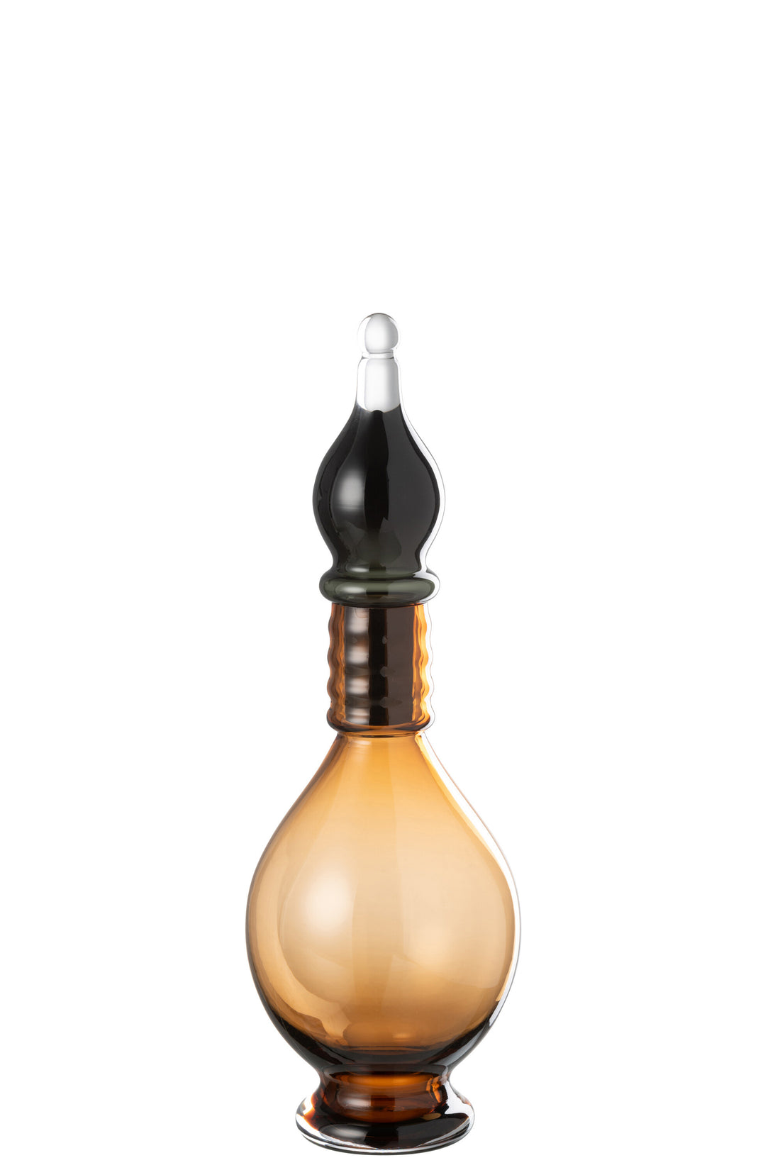 J-Line Vaas+Stop Flesje Deco Joey Glas Bruin Medium