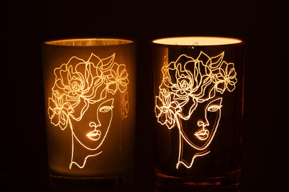 Orkaan Dame Haarbloemen Glas Wit/Goud Groot Assortiment Van 2