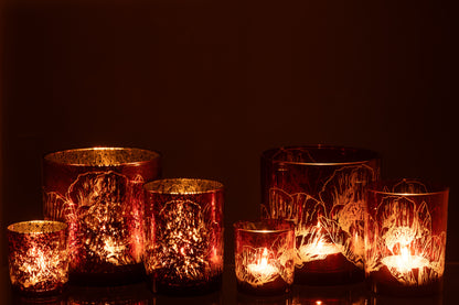 Hurricane Bloemen Glas Bordeaux/Antiek Bordeaux Groot Assortiment Van 2