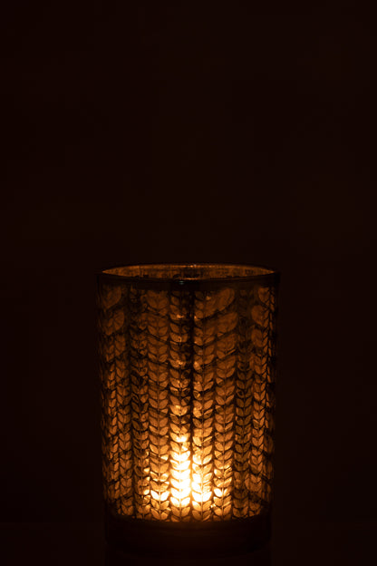 Orkaan Herringbone Glas Groen/Zilver Groot