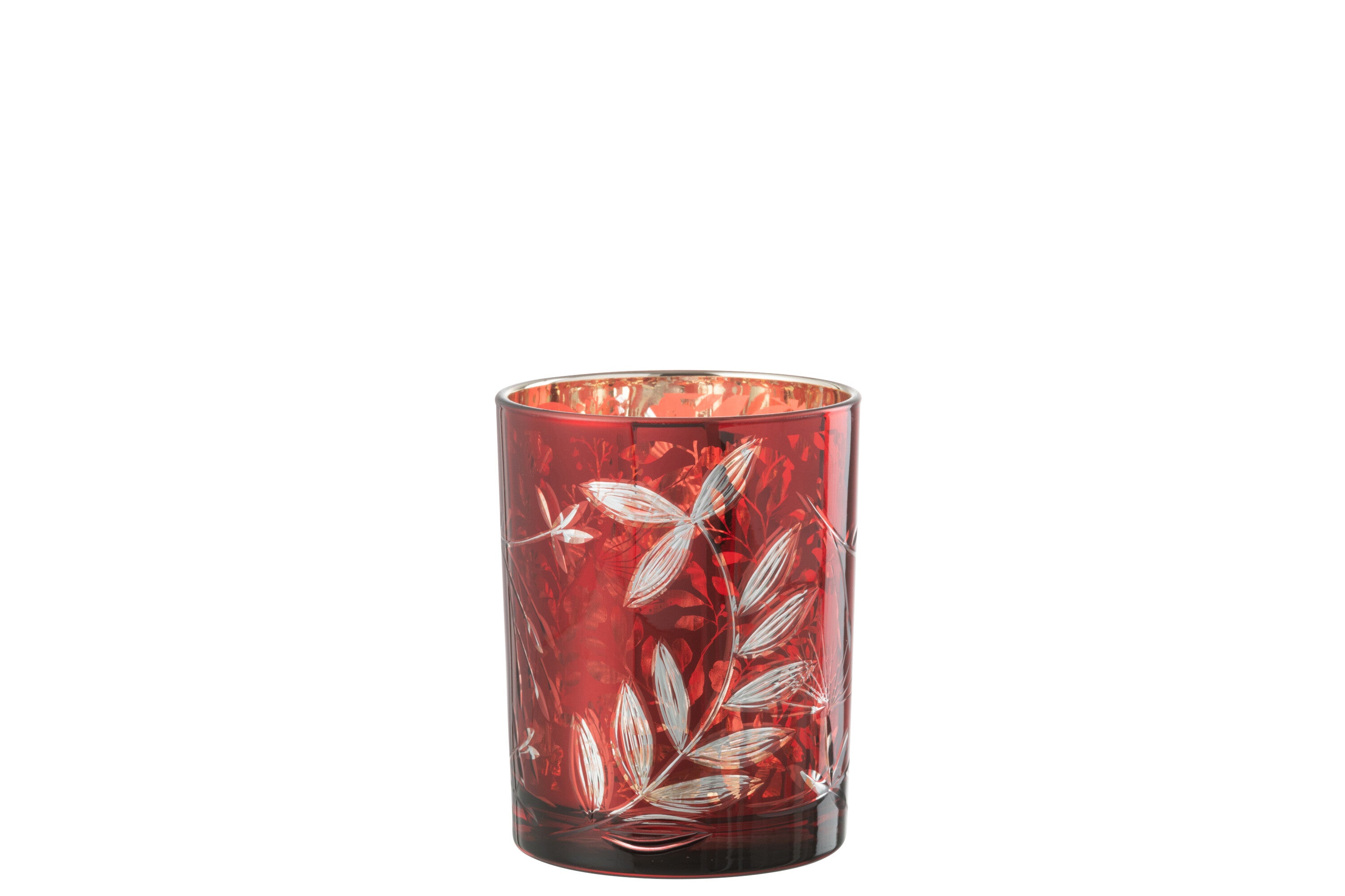Orkaan Laat Glas Rood/Antiek Goud Medium