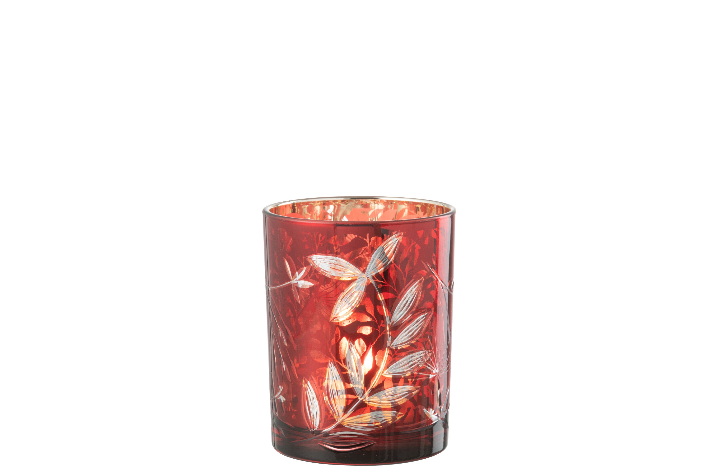 Orkaan Laat Glas Rood/Antiek Goud Medium