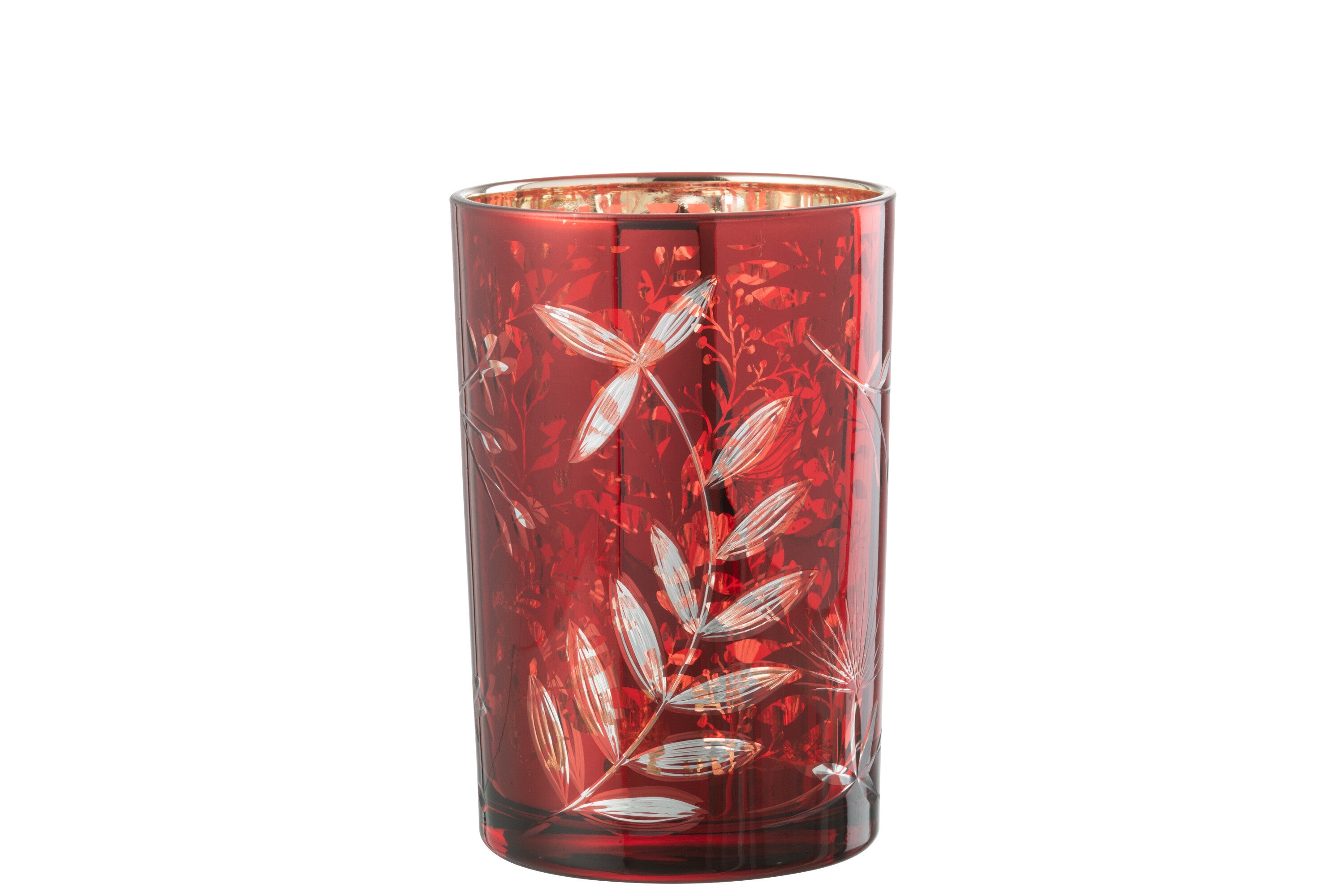 Orkaan Laat Glas Rood/Antiek Goud Groot