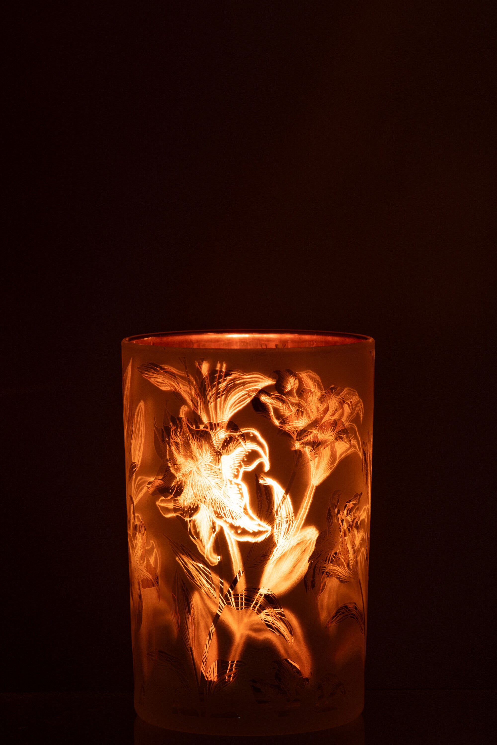 Orkaanbloemen Glasmat Wit/Rood/Goud Groot