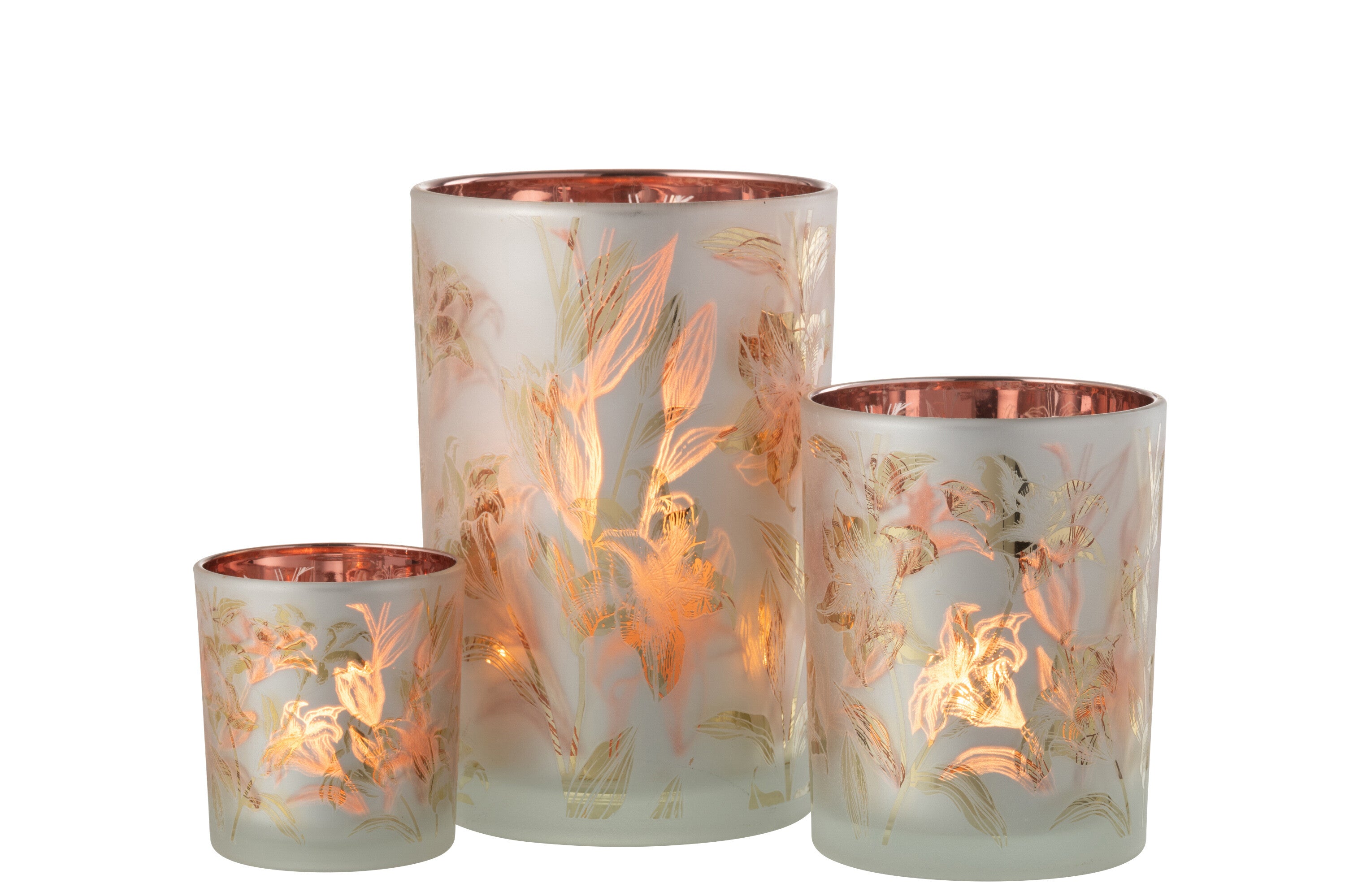 Orkaanbloemen Glasmat Wit/Rood/Goud Groot