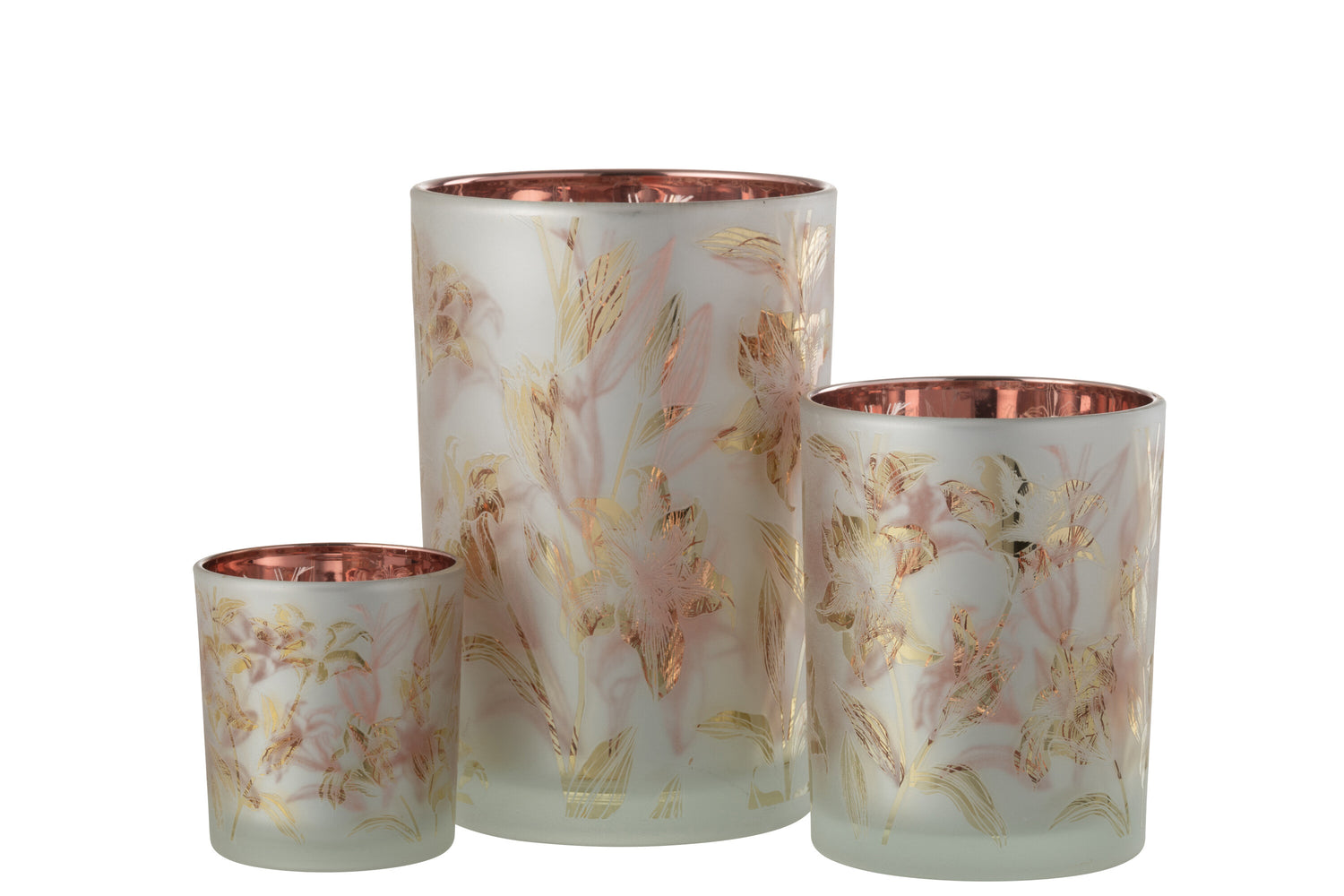 Orkaanbloemen Glasmat Wit/Rood/Goud Groot