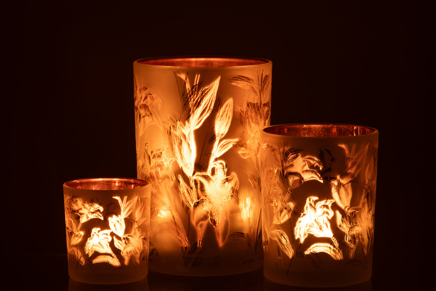 Orkaanbloemen Glasmat Wit/Rood/Goud Groot