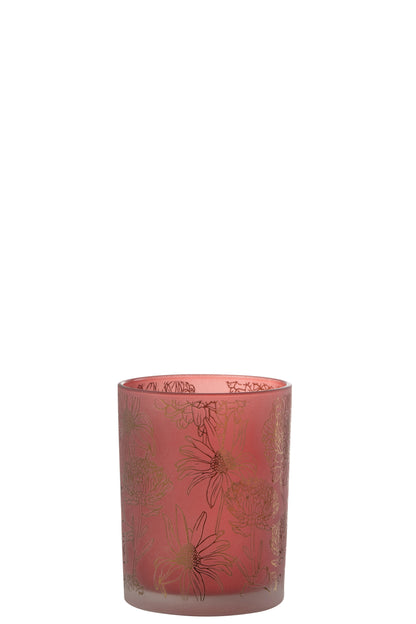 Orkaanbloemen Glasmat Rood/Goud Medium