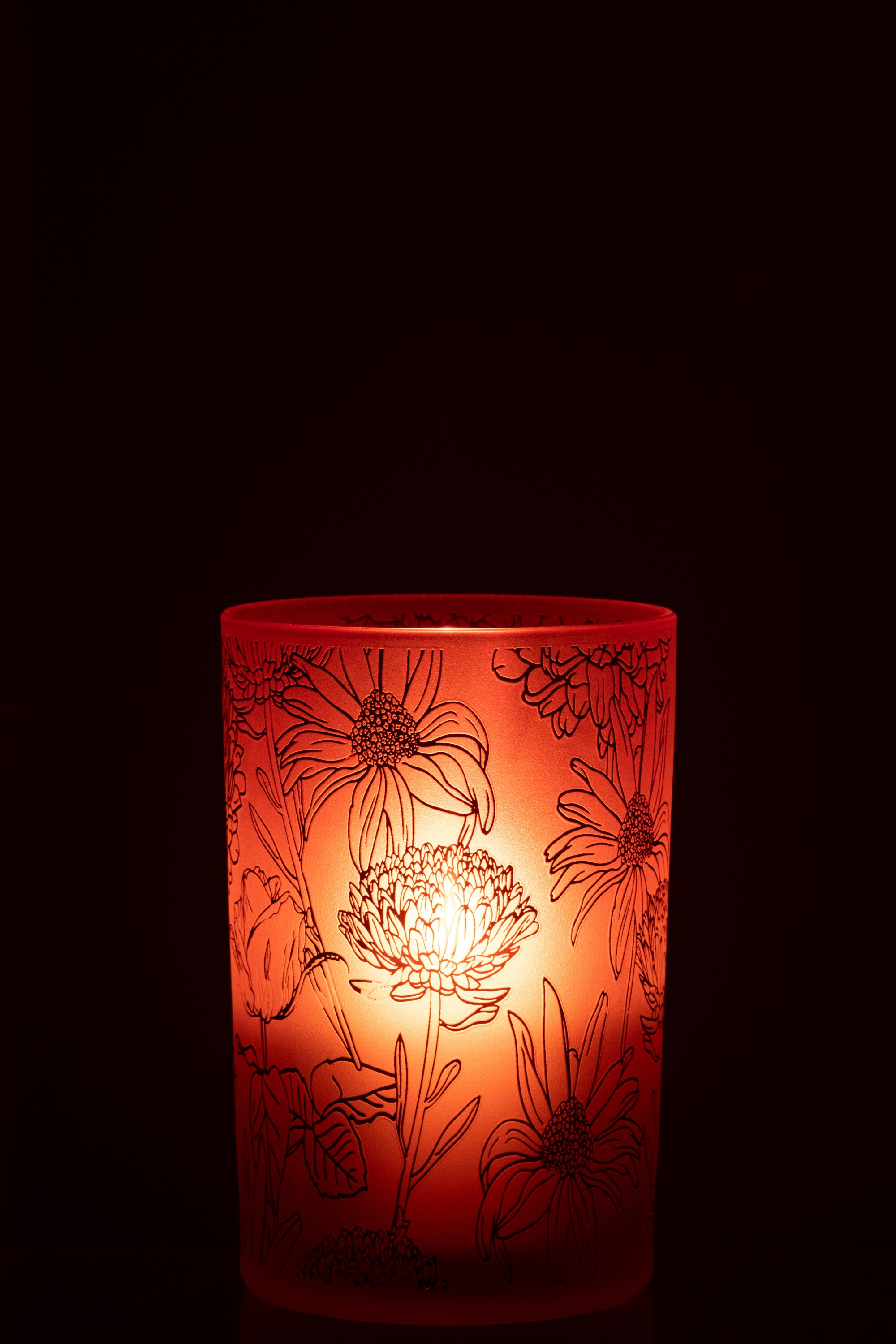 Orkaanbloemen Glasmat Rood/Goud Groot