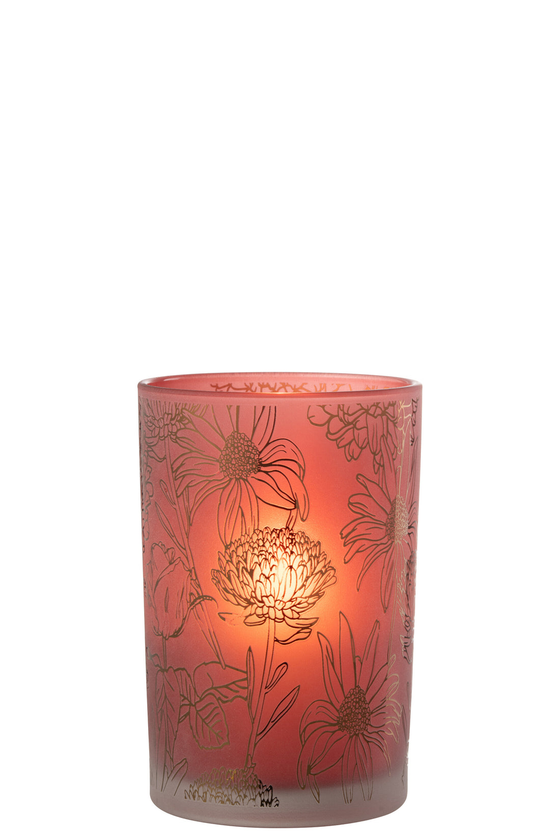 Orkaanbloemen Glasmat Rood/Goud Groot