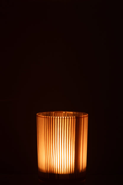 Orkaanstrepen Glasmat Bruin/Wit Medium