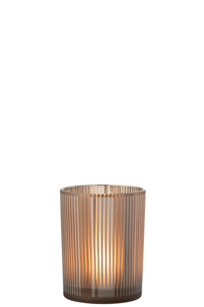 Orkaanstrepen Glasmat Bruin/Wit Medium