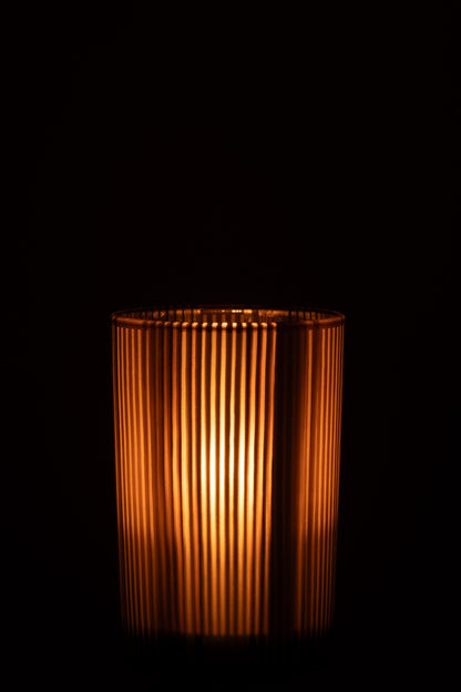 Orkaanstrepen Glasmat Bruin/Wit Groot