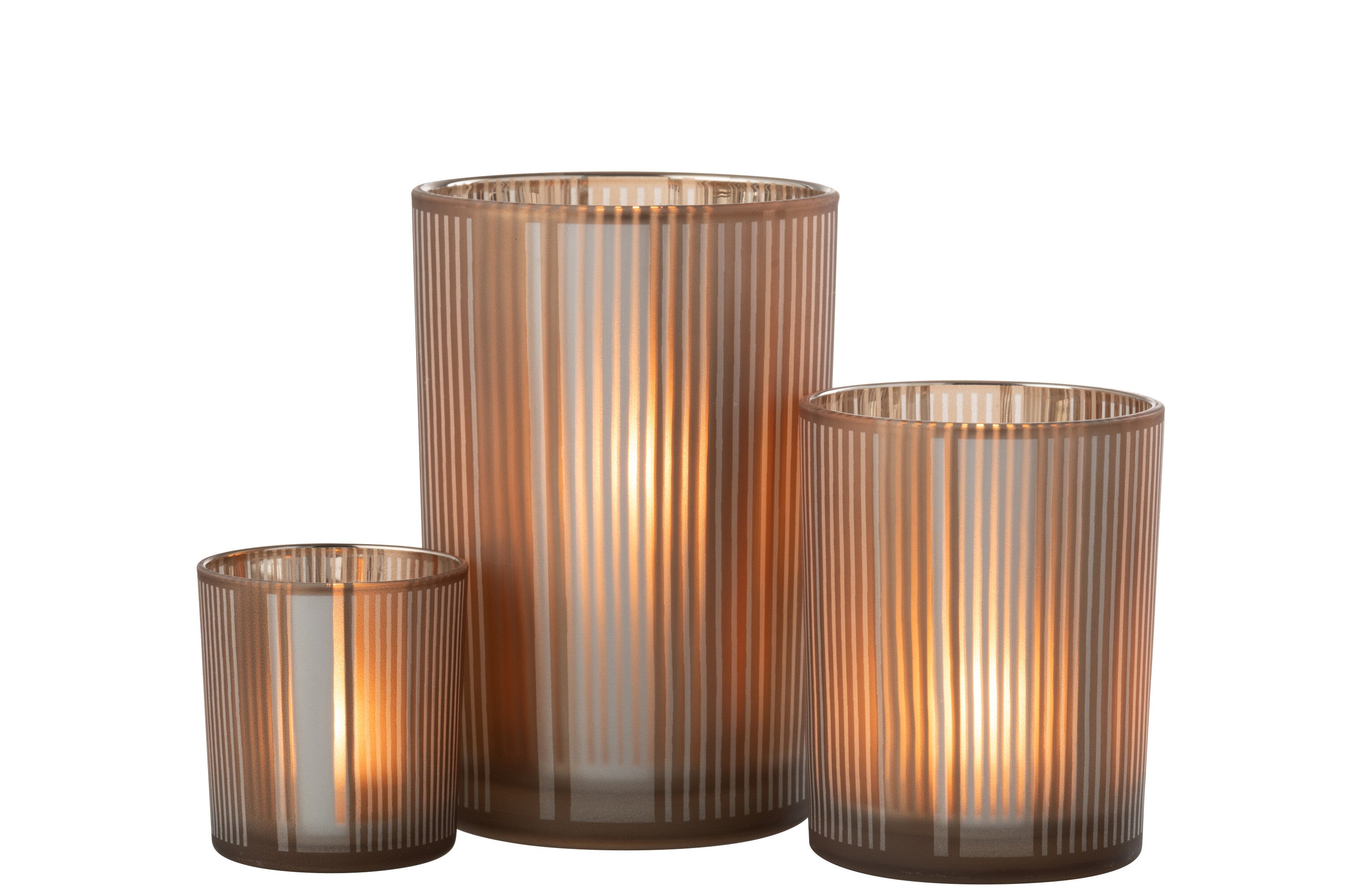 Orkaanstrepen Glasmat Bruin/Wit Groot