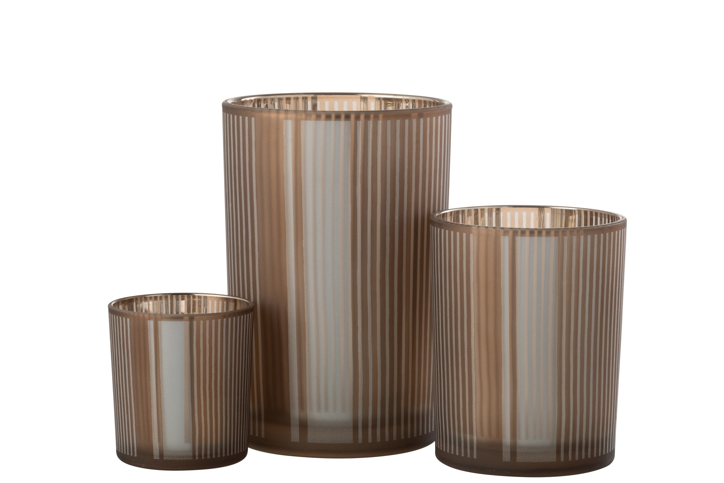 Orkaanstrepen Glasmat Bruin/Wit Groot