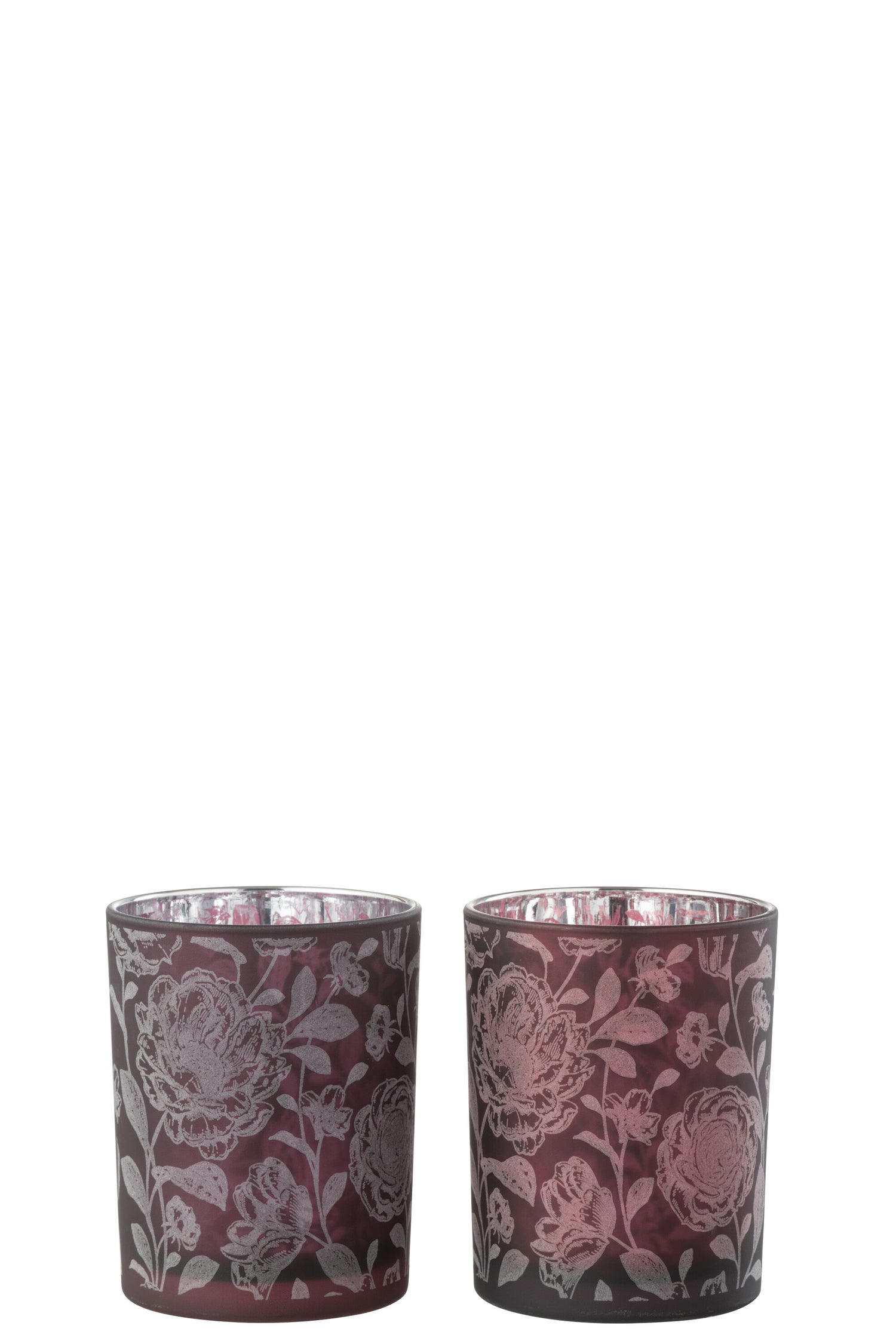 Orkaanbloemen Glasmat Paars Mix/Zilver Medium Assortiment Van 2