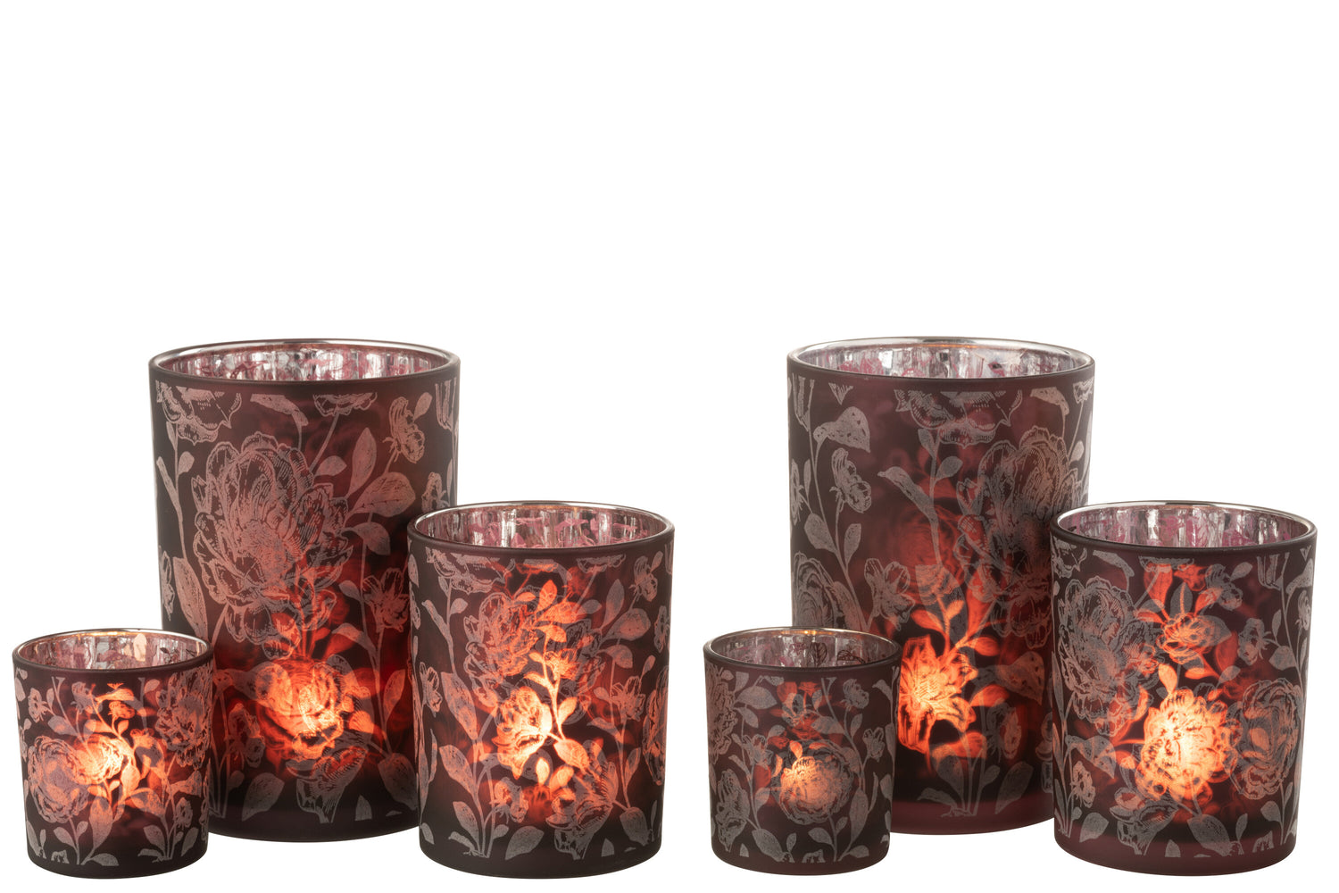 Orkaanbloemen Glasmat Paars Mix/Zilver Groot Assortiment Van 2