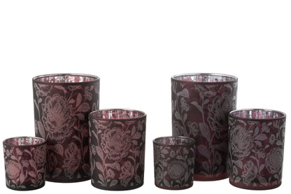 Orkaanbloemen Glasmat Paars Mix/Zilver Groot Assortiment Van 2