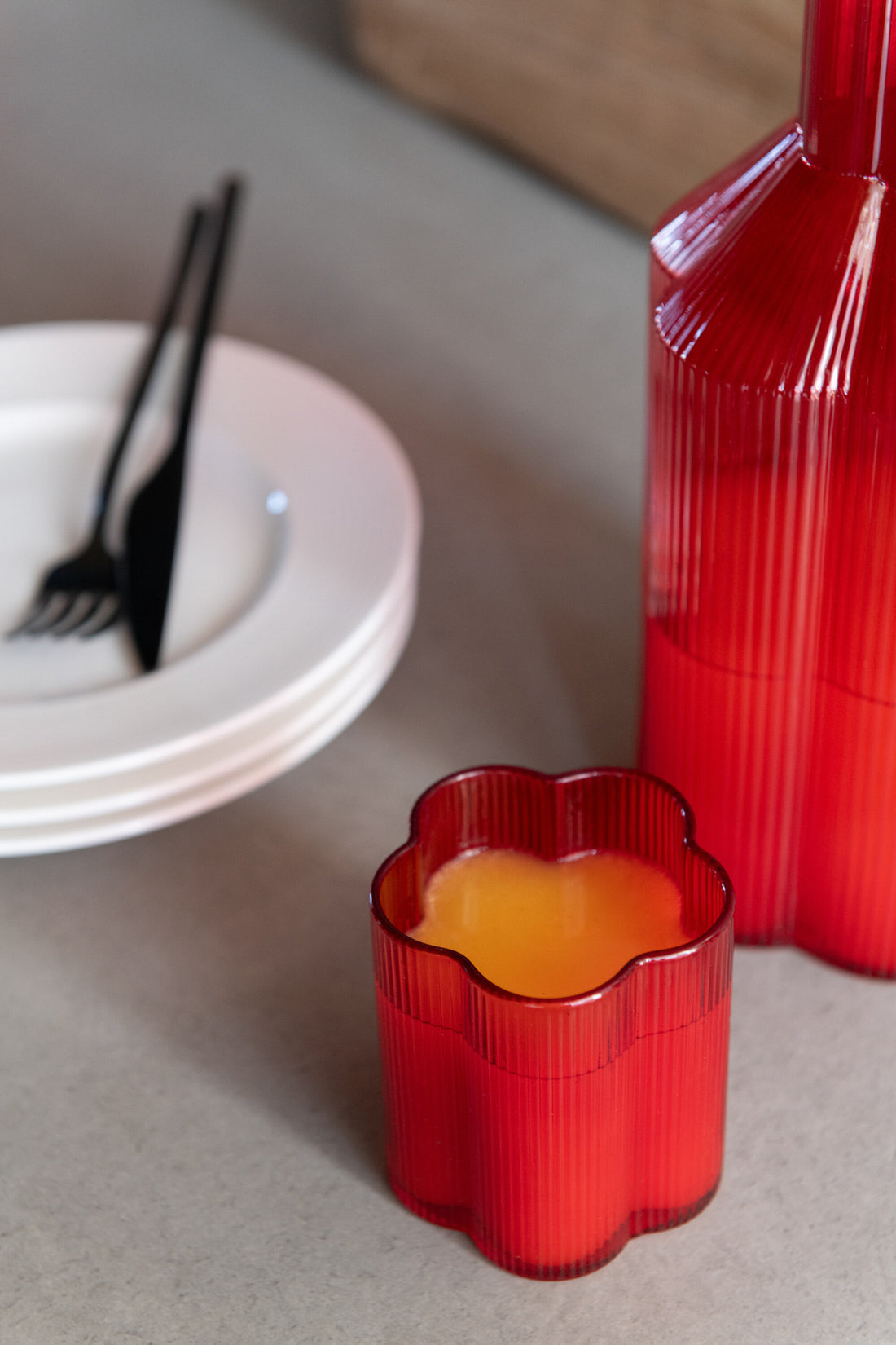 J-Line Drinkglas Fiore Glas Rood