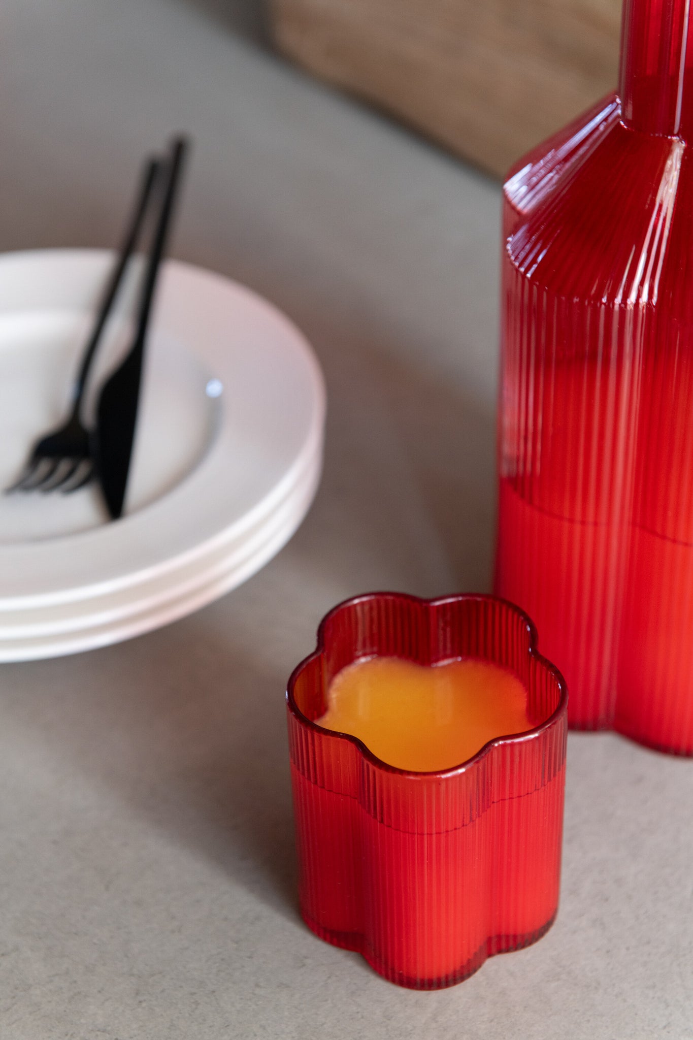 J-Line Drinkglas Fiore Glas Rood