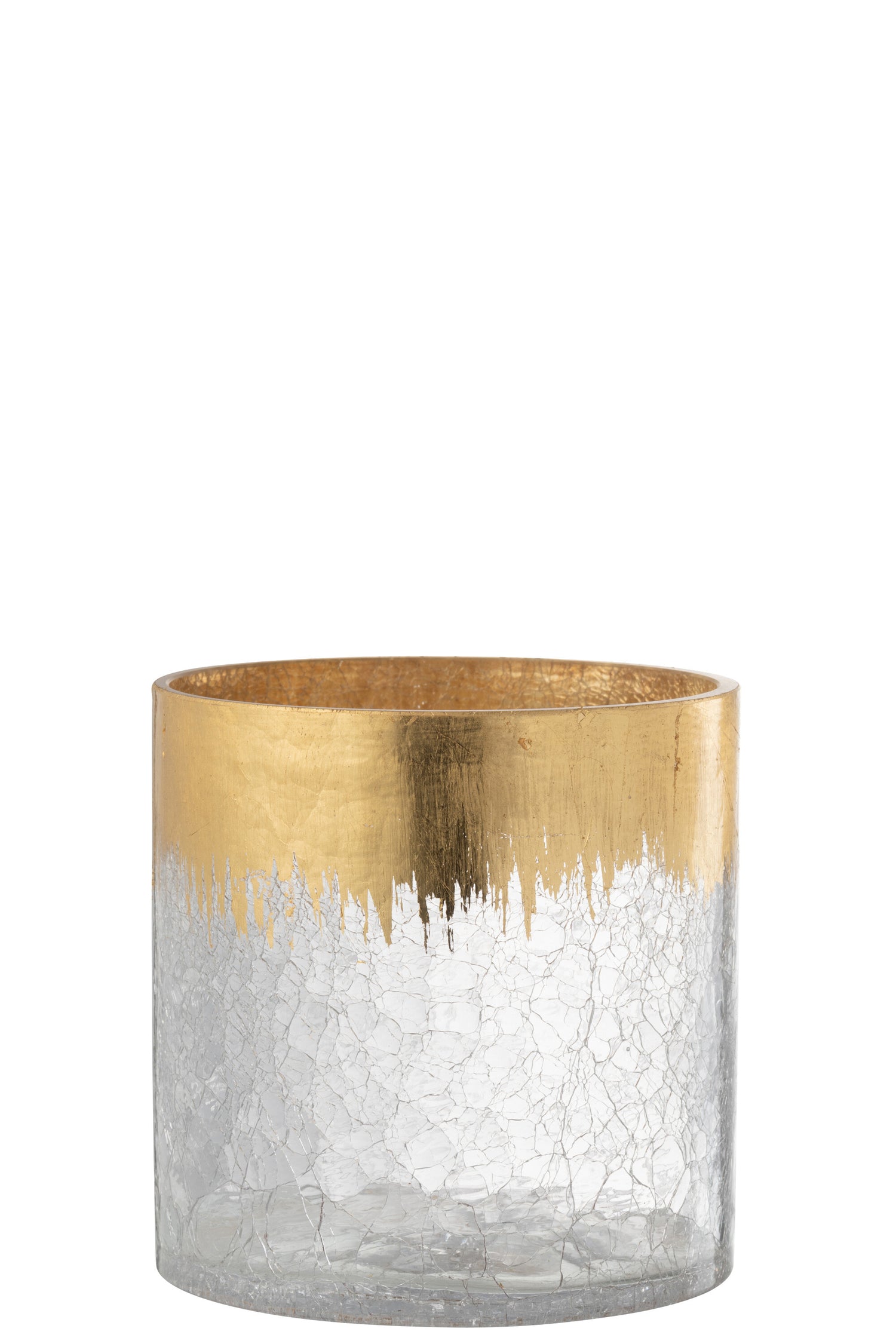 Orkaan Crackle Glas Transparant Goud Groot