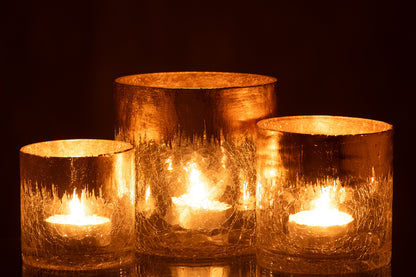 Orkaan Crackle Glas Transparant Goud Groot