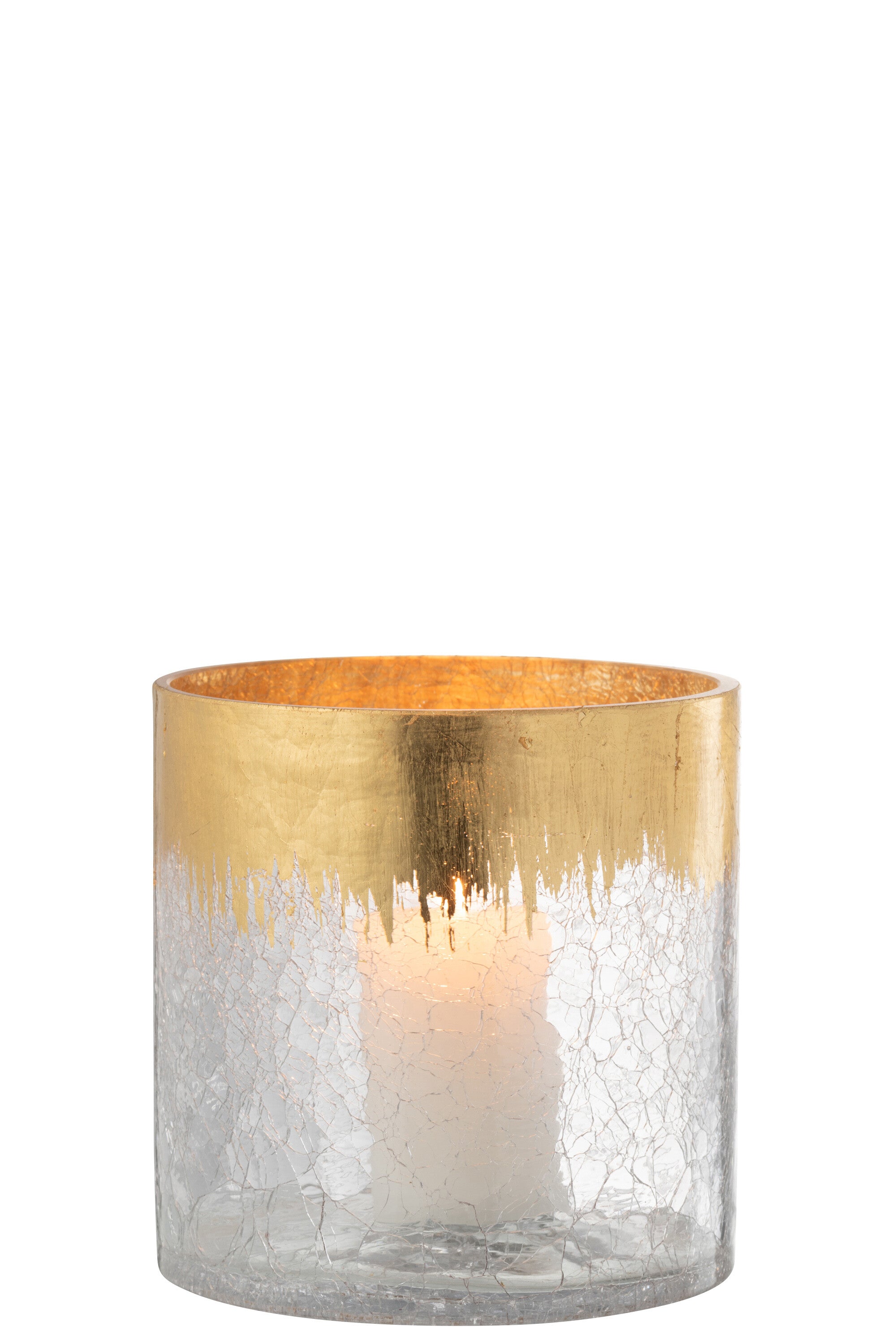 Orkaan Crackle Glas Transparant Goud Groot