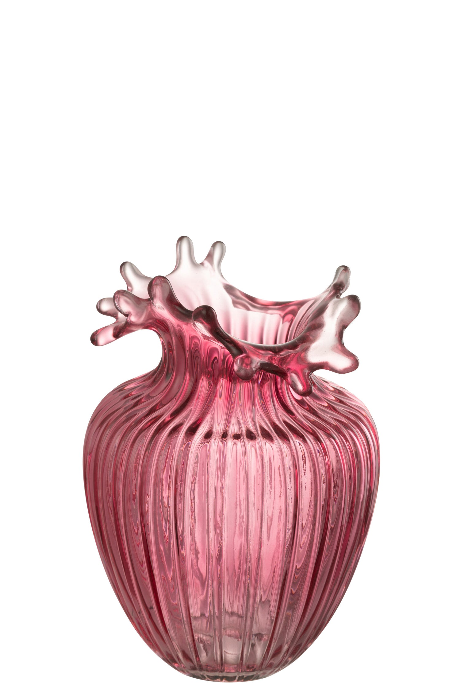 Vaas Bloemenlijnen Glas Donkerroze Klein