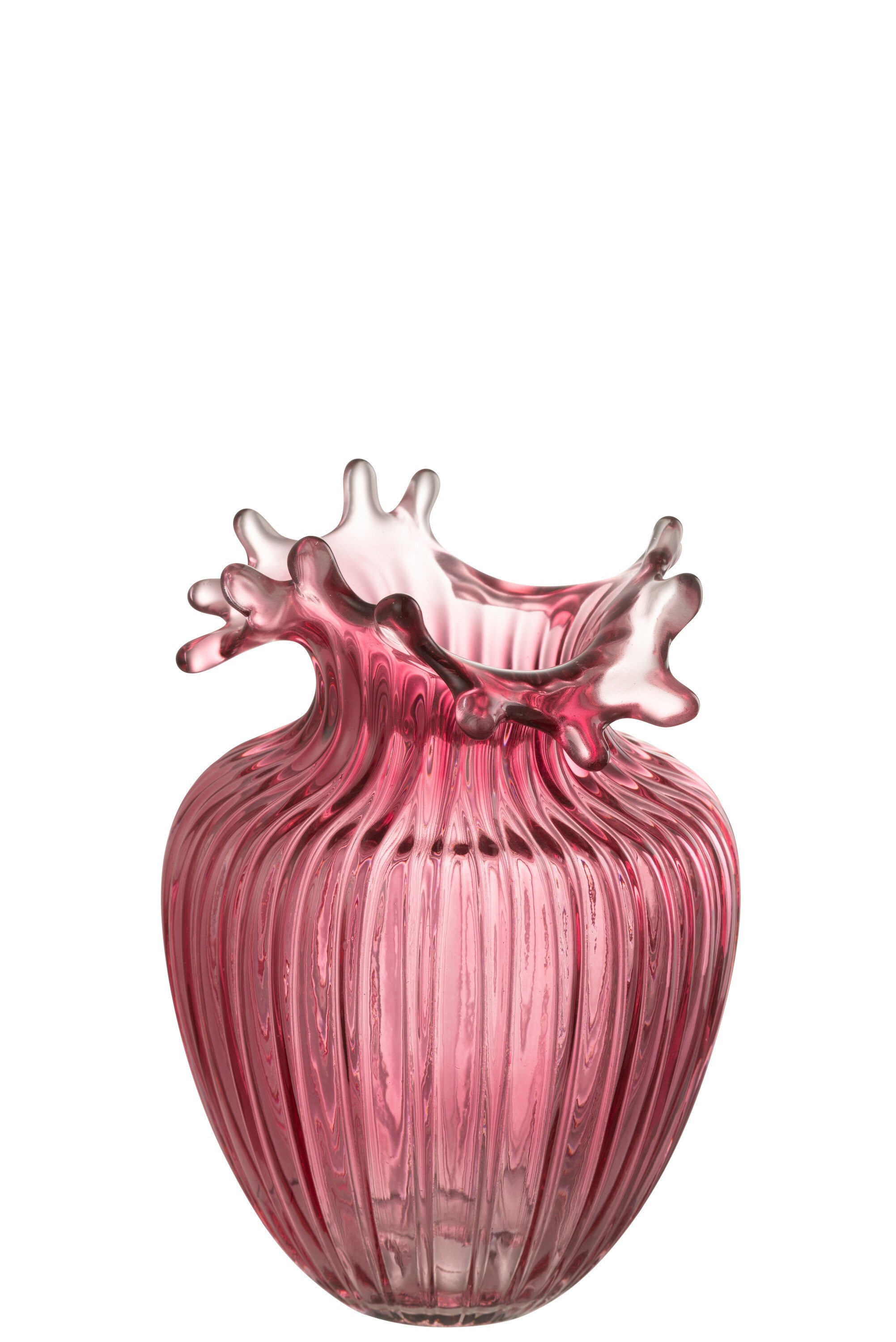Vaas Bloemenlijnen Glas Donkerroze Klein