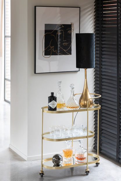 Papiergewicht Stardust Glas Goud/Zwart Groot