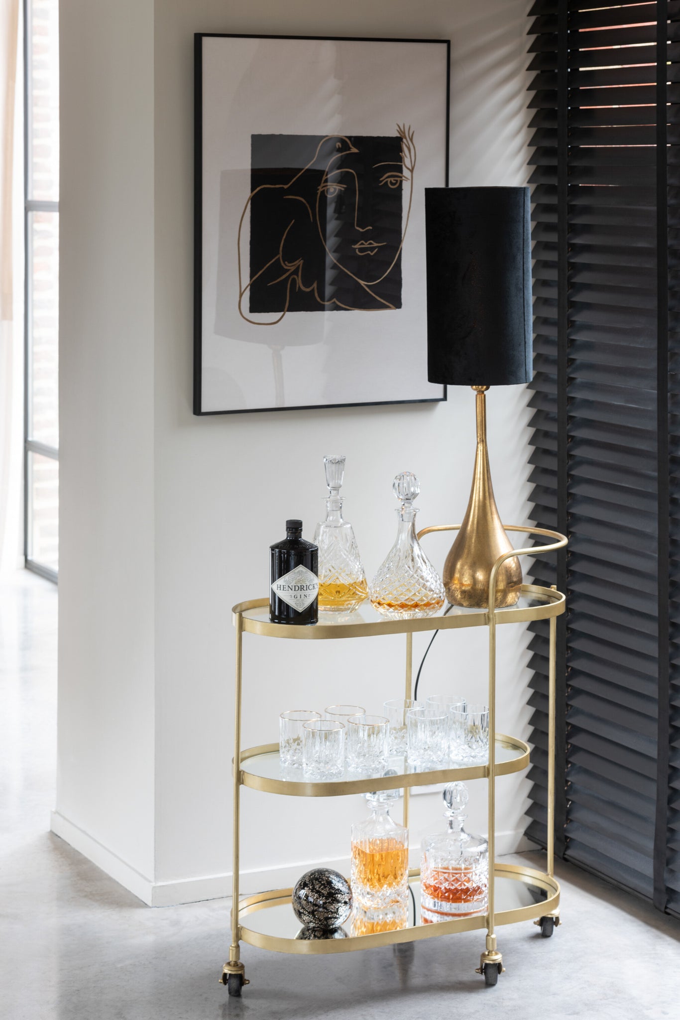 Papiergewicht Stardust Glas Goud/Zwart Groot