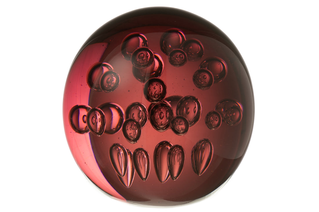 J-Line Presse-papier Bubles Glas Bordeaux Groot