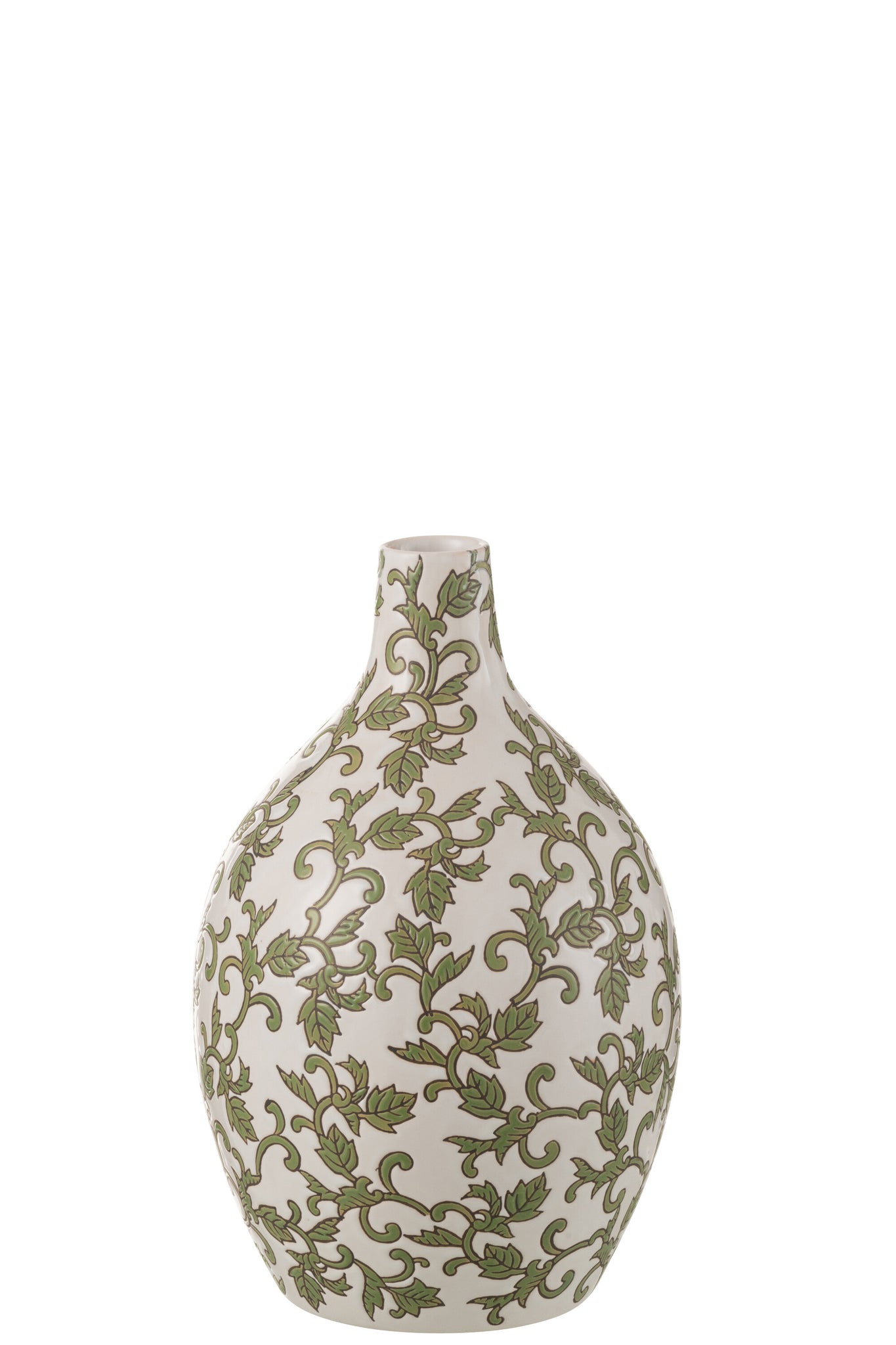 Vaas Yezi rond porselein groen/wit