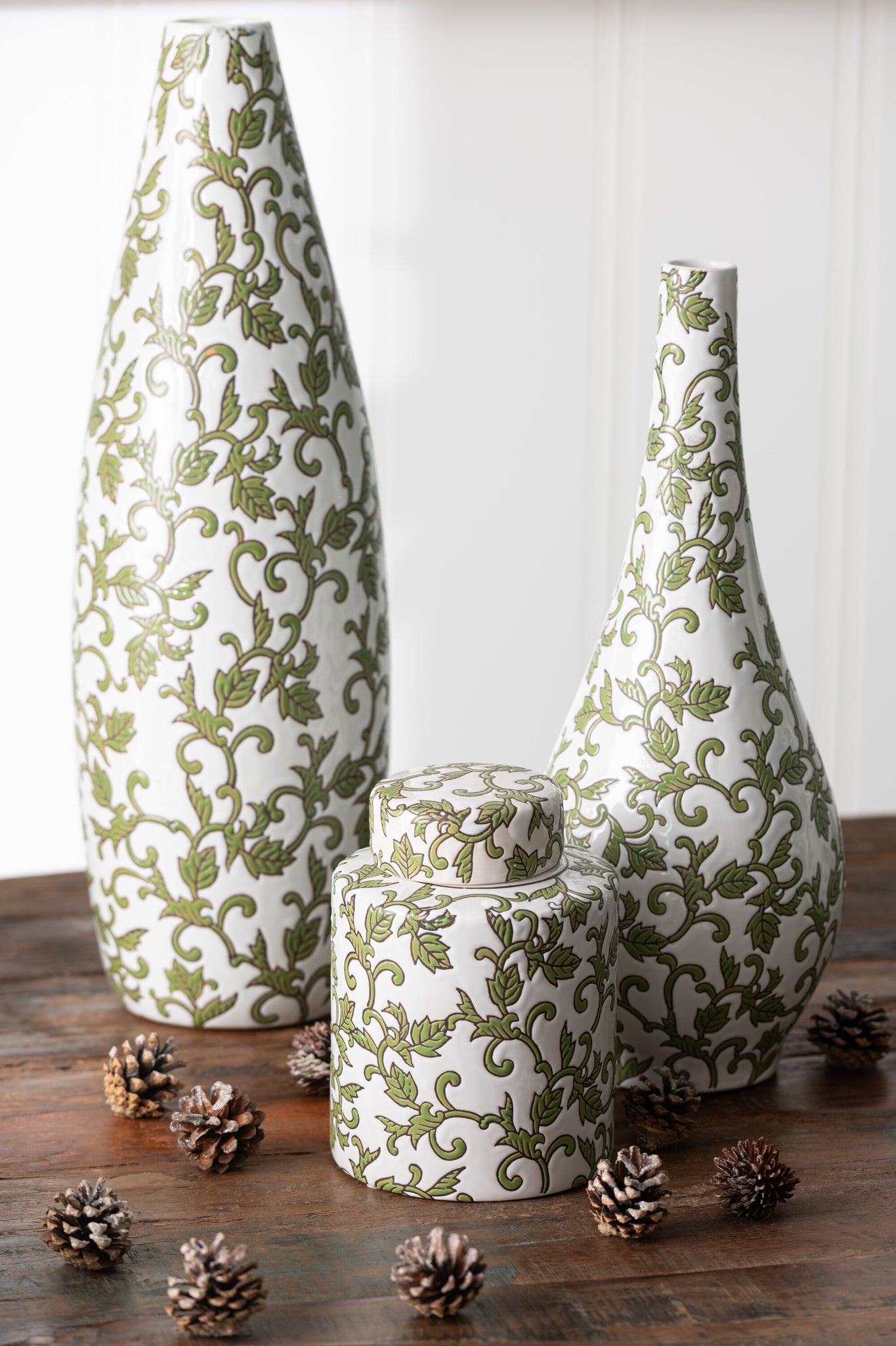 Pot Decoratief Yezi Porselein Groen/Wit Klein